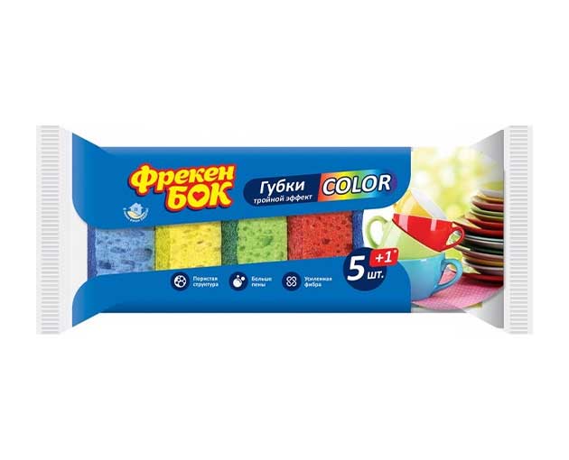 FREKEN BOK kitchen sponge Color palette 5+1pcs
